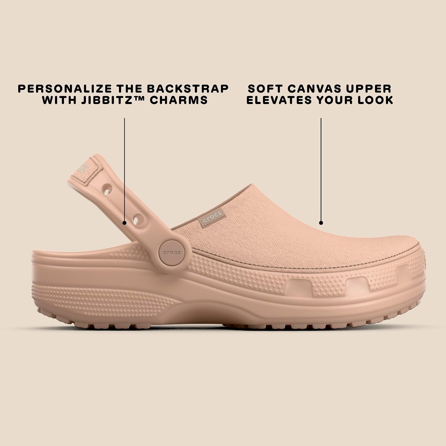 image:imageCrocs UnisexAdult Classic Crafted Canvas amp Suede ClogsPink Caramel