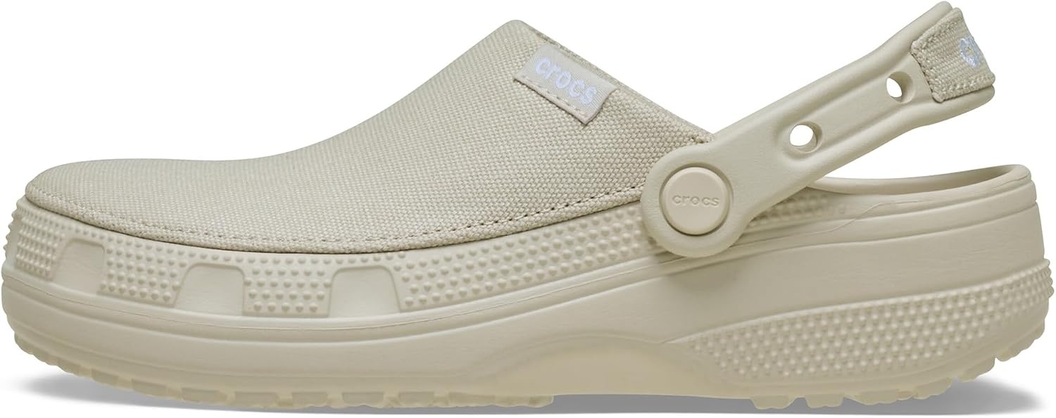image:imageCrocs UnisexAdult Classic Crafted Canvas amp Suede ClogsStucco