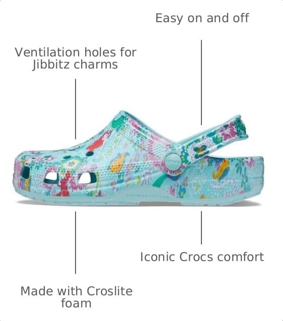 image:imageCrocs UnisexAdult Classic Disney X Vera Bradley Little Mermaid ClogPure Water