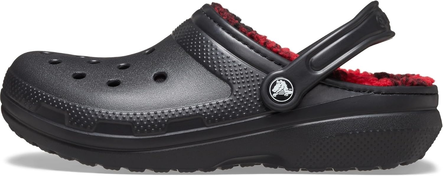 image:imageCrocs UnisexAdult Classic Holiday Lined ClogsBuffalo PlaidBlackVarsity Red