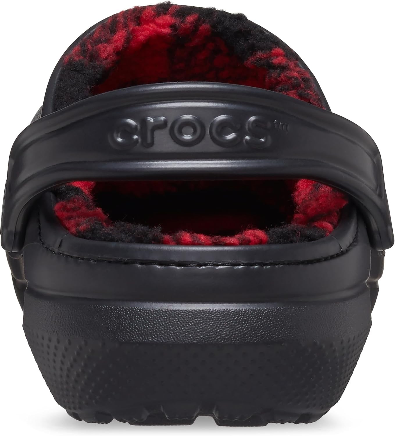 image:imageCrocs UnisexAdult Classic Holiday Lined ClogsBuffalo PlaidBlackVarsity Red