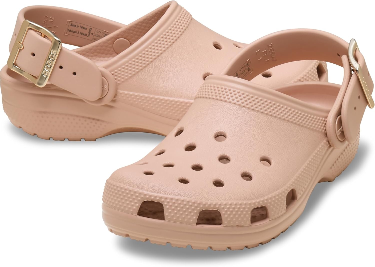 image:imageCrocs UnisexAdult Classic Metallic Buckle ClogsMetallic Blush