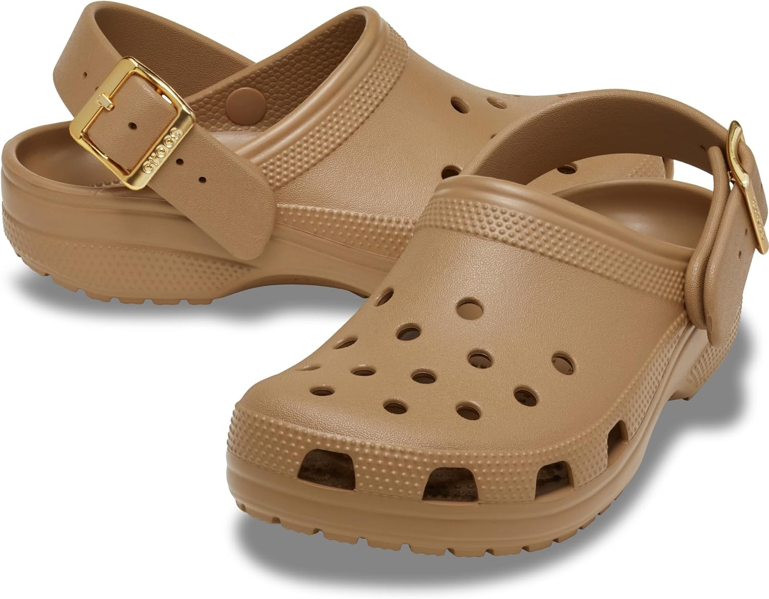 image:imageCrocs UnisexAdult Classic Metallic Buckle ClogsMetallic Sepia