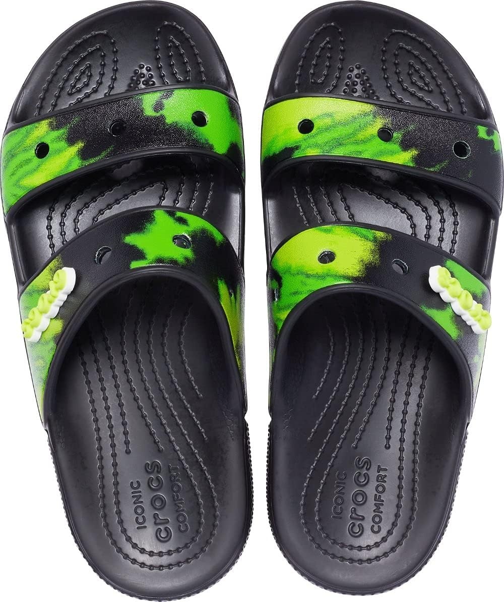 image:imageCrocs UnisexAdult Classic Slide SandalBlackLime Punch