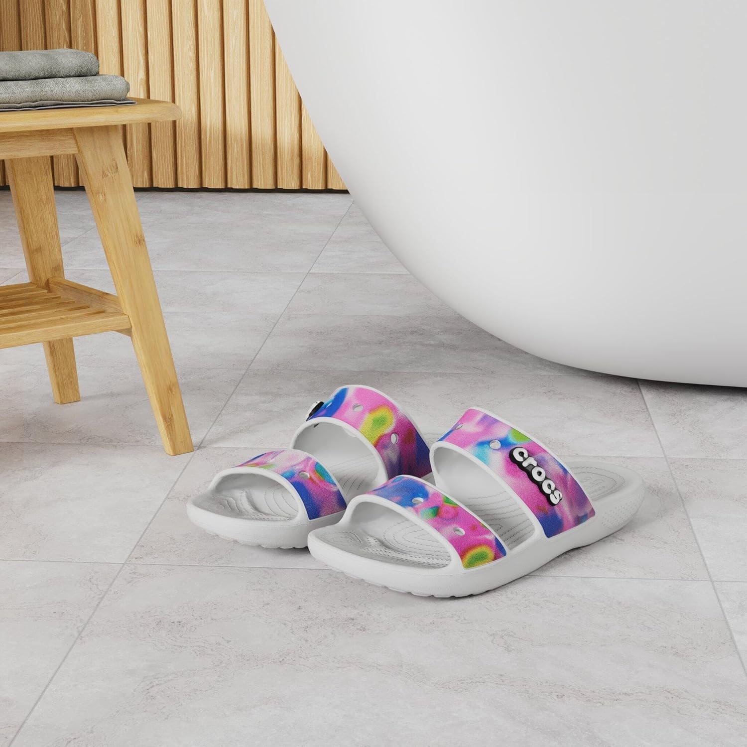 image:imageCrocs UnisexAdult Classic Slide SandalWhitePink
