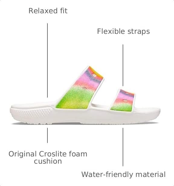 image:imageCrocs UnisexAdult Classic Slide SandalWhiteSpray Dye