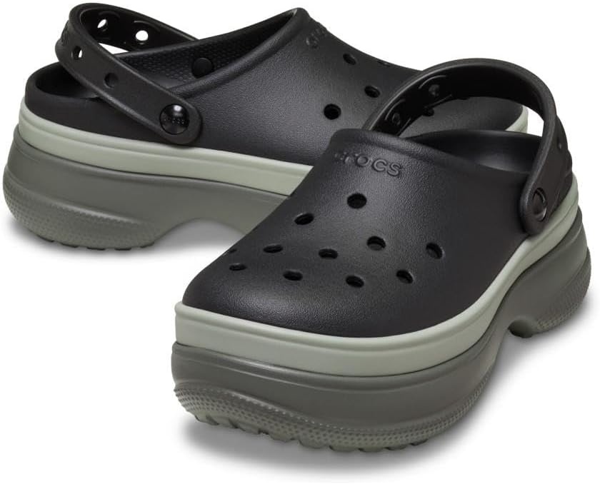 image:imageCrocs UnisexAdult Classic Stacked Clogs Platform PlatformBlack