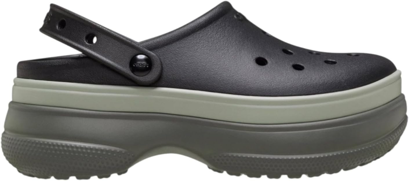 image:imageCrocs UnisexAdult Classic Stacked Clogs Platform PlatformBlackBlack