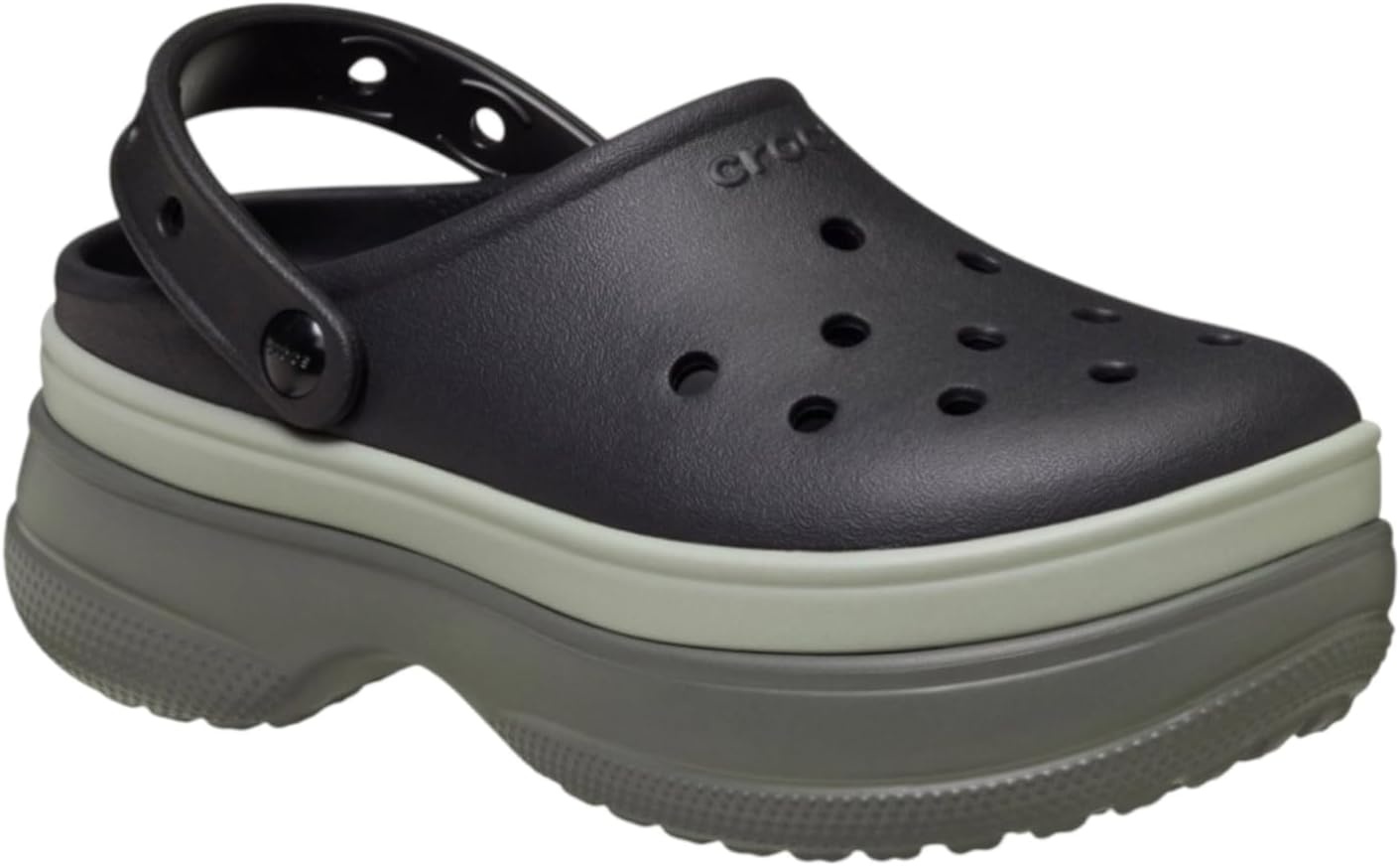 image:imageCrocs UnisexAdult Classic Stacked Clogs Platform PlatformBlackBlack