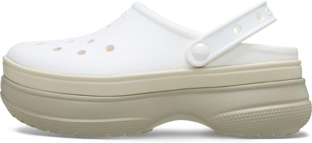 image:imageCrocs UnisexAdult Classic Stacked Clogs Platform PlatformChalk