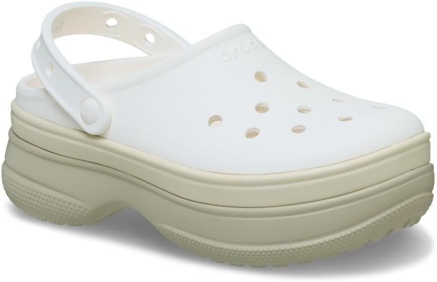 image:imageCrocs UnisexAdult Classic Stacked Clogs Platform PlatformChalk