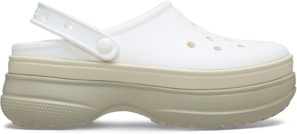image:imageCrocs UnisexAdult Classic Stacked Clogs Platform PlatformChalk