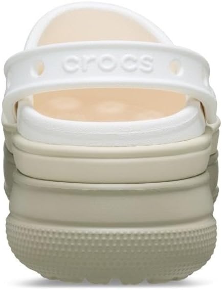 image:imageCrocs UnisexAdult Classic Stacked Clogs Platform PlatformChalk