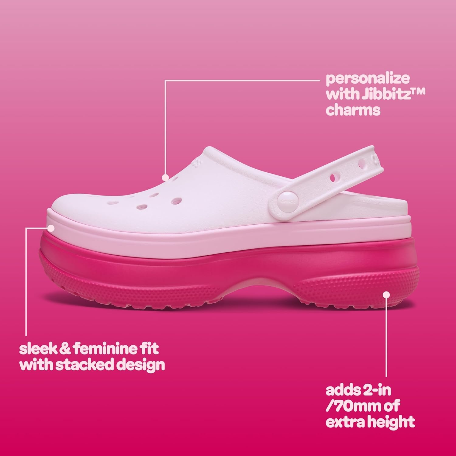 image:imageCrocs UnisexAdult Classic Stacked Clogs Platform PlatformDragon Fruit