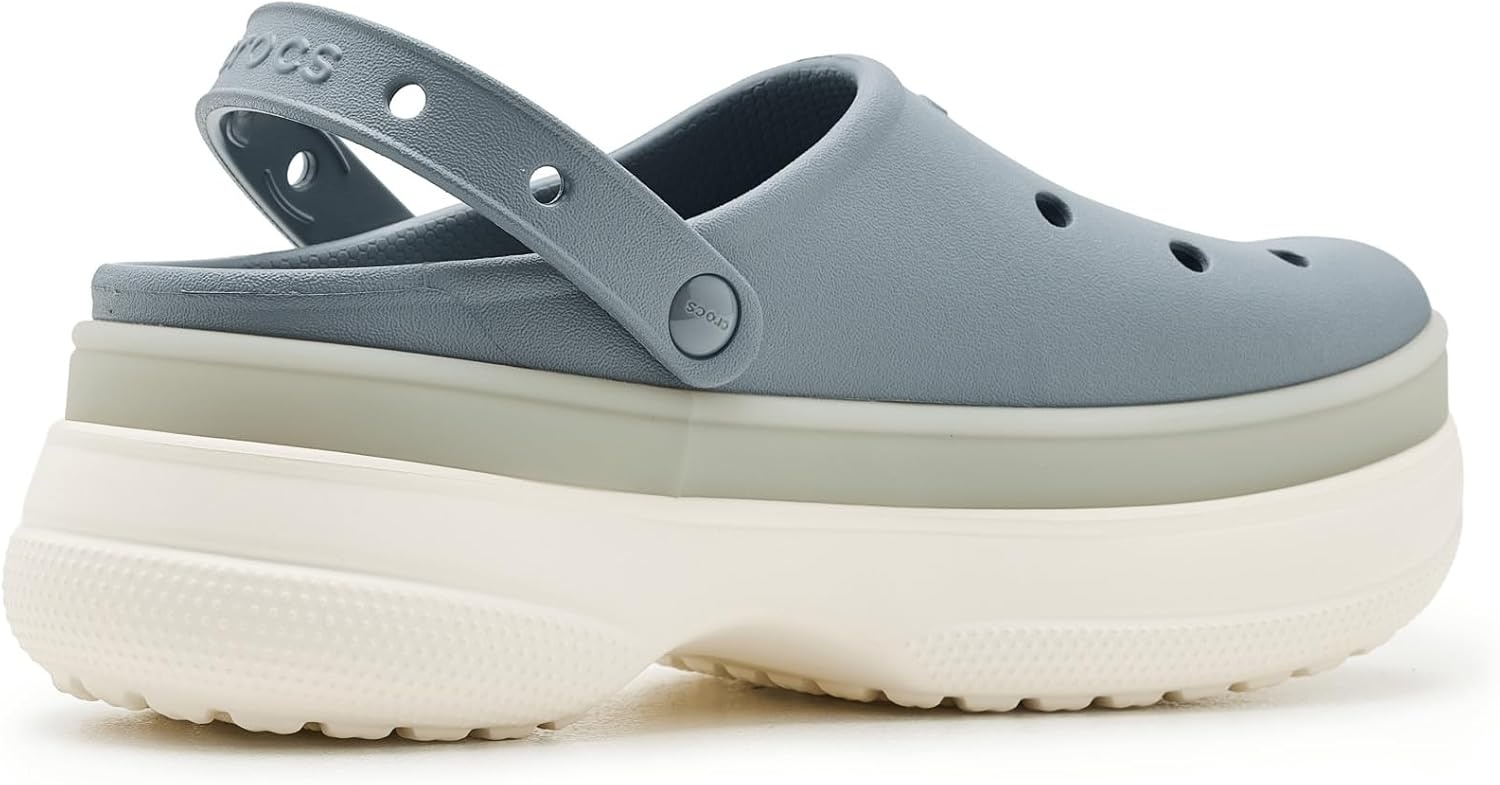 image:imageCrocs UnisexAdult Classic Stacked Clogs Platform PlatformFrosted Concrete