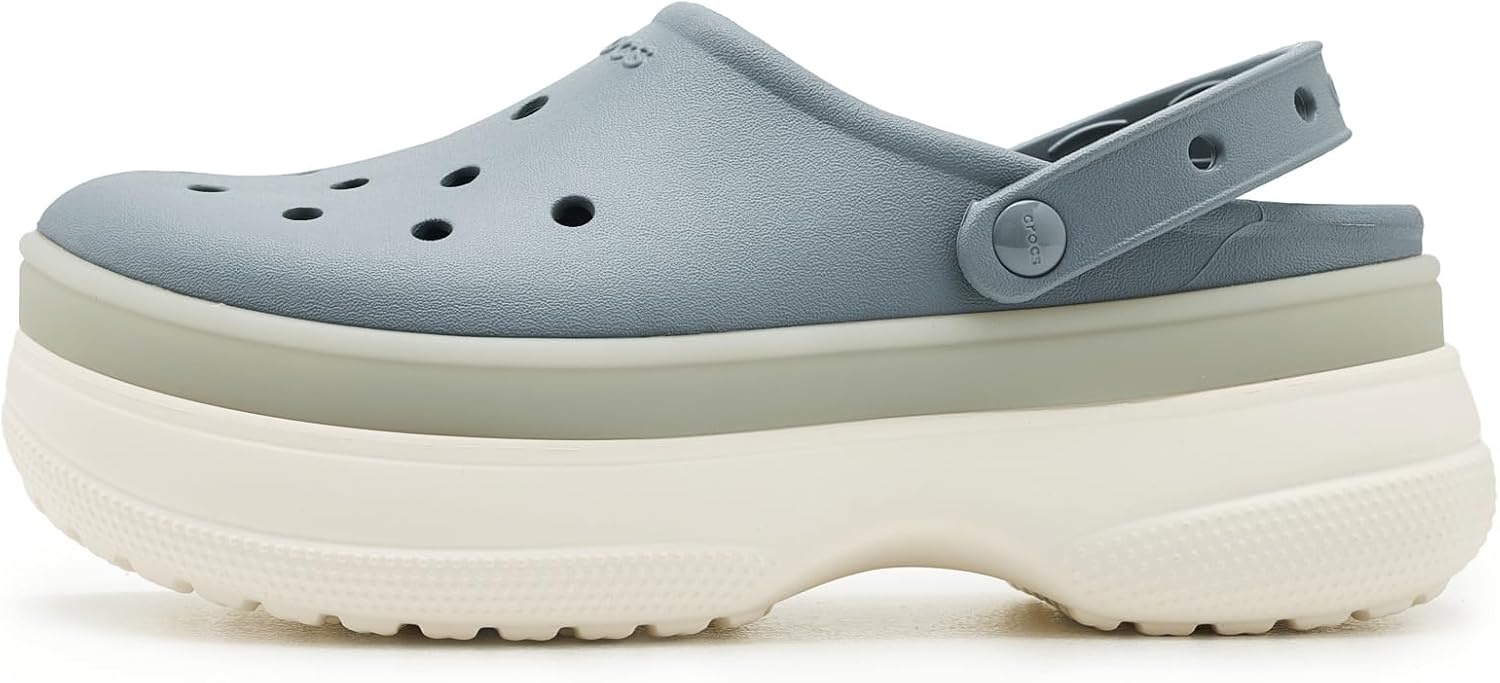 image:imageCrocs UnisexAdult Classic Stacked Clogs Platform PlatformFrosted Concrete