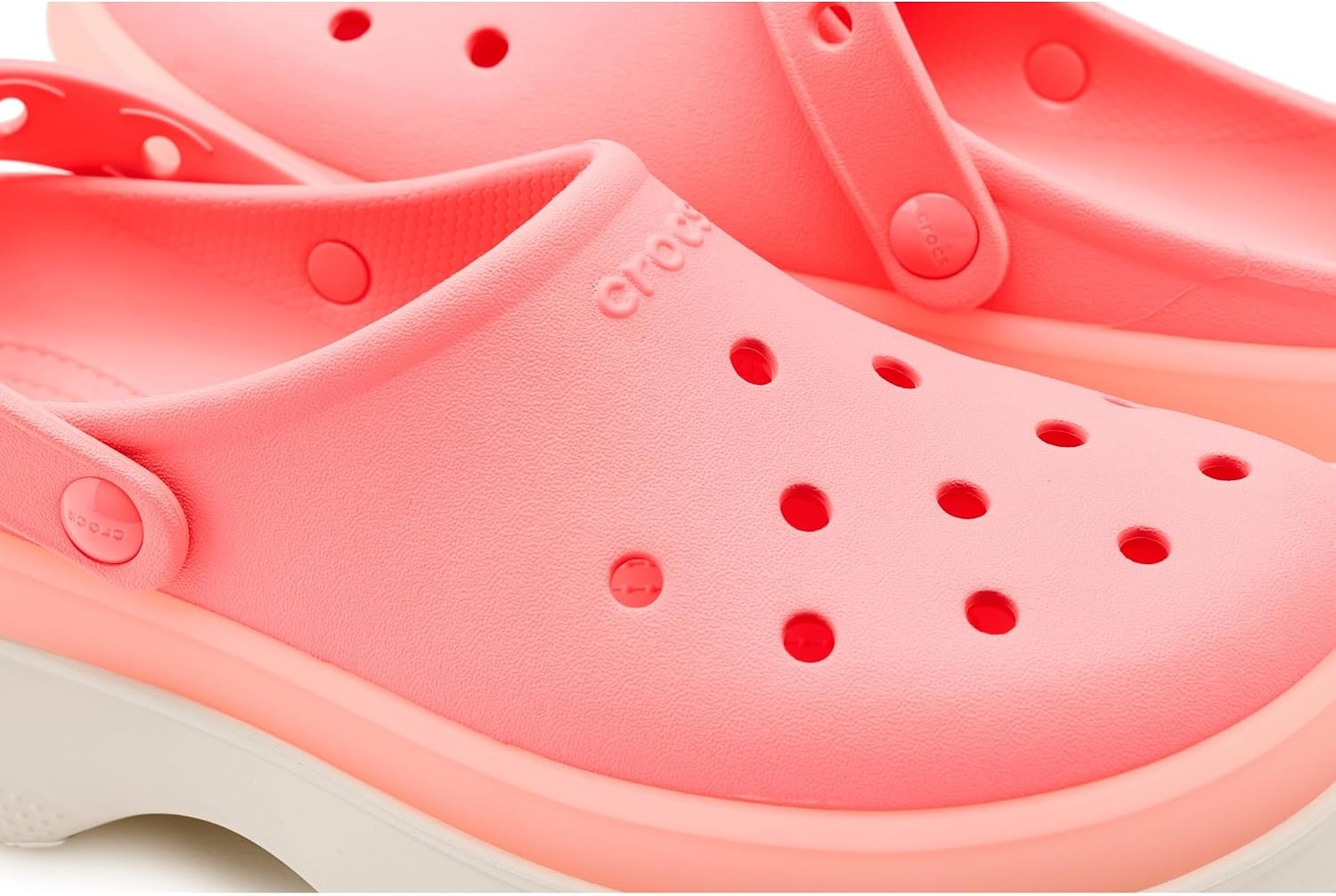 image:imageCrocs UnisexAdult Classic Stacked Clogs Platform PlatformFrosted Guava
