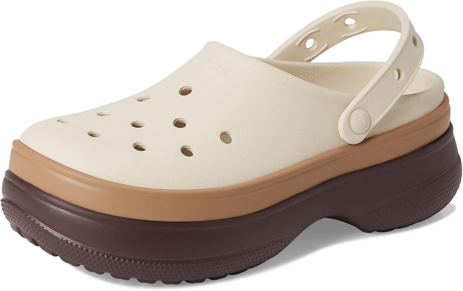 image:imageCrocs UnisexAdult Classic Stacked Clogs Platform PlatformMocha