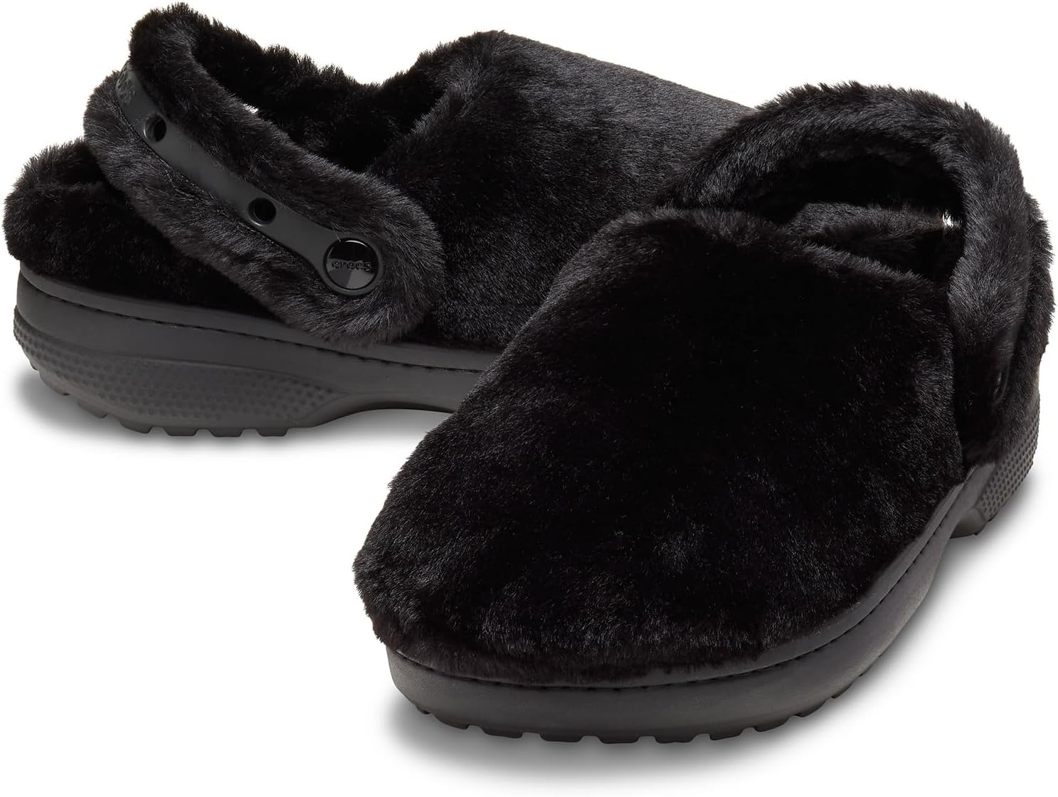 image:imageCrocs UnisexAdult Classic Unfurgettable Lined Clogs Fuzzy SlippersBlack