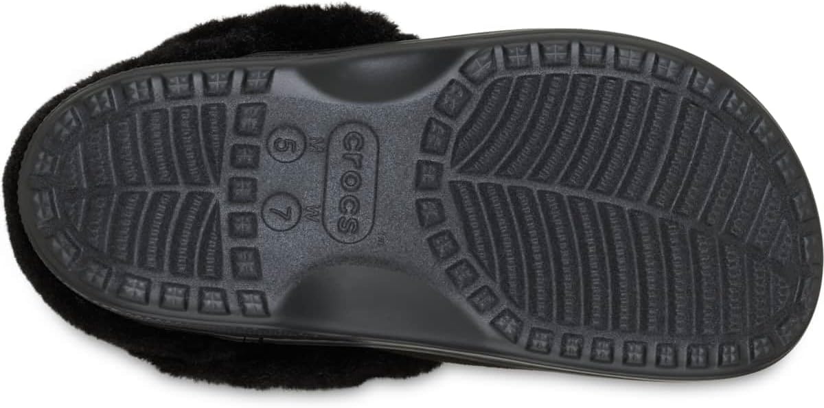image:imageCrocs UnisexAdult Classic Unfurgettable Lined Clogs Fuzzy SlippersBlack Vegan Suede