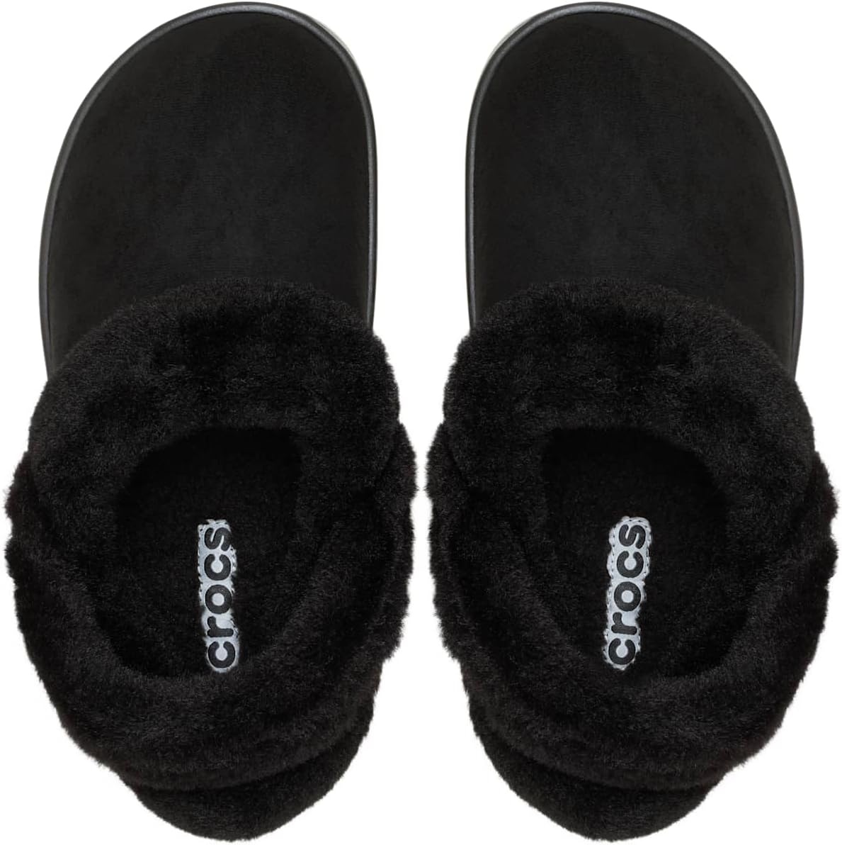 image:imageCrocs UnisexAdult Classic Unfurgettable Lined Clogs Fuzzy SlippersBlack Vegan Suede