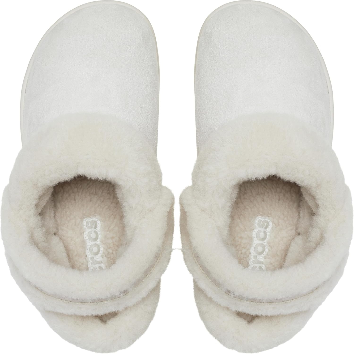 image:imageCrocs UnisexAdult Classic Unfurgettable Lined Clogs Fuzzy SlippersCocoa Crme Suede