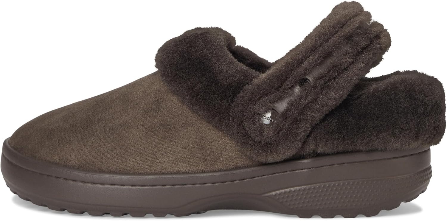 image:imageCrocs UnisexAdult Classic Unfurgettable Lined Clogs Fuzzy SlippersEspresso Vegan Suede