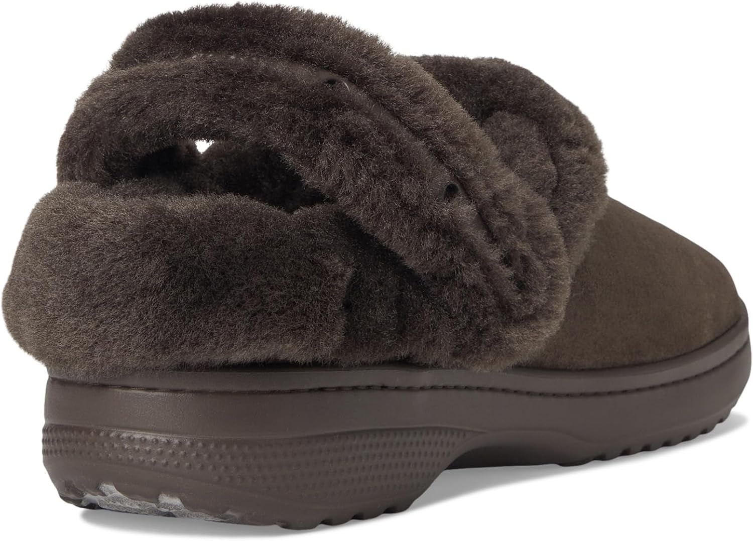 image:imageCrocs UnisexAdult Classic Unfurgettable Lined Clogs Fuzzy SlippersEspresso Vegan Suede