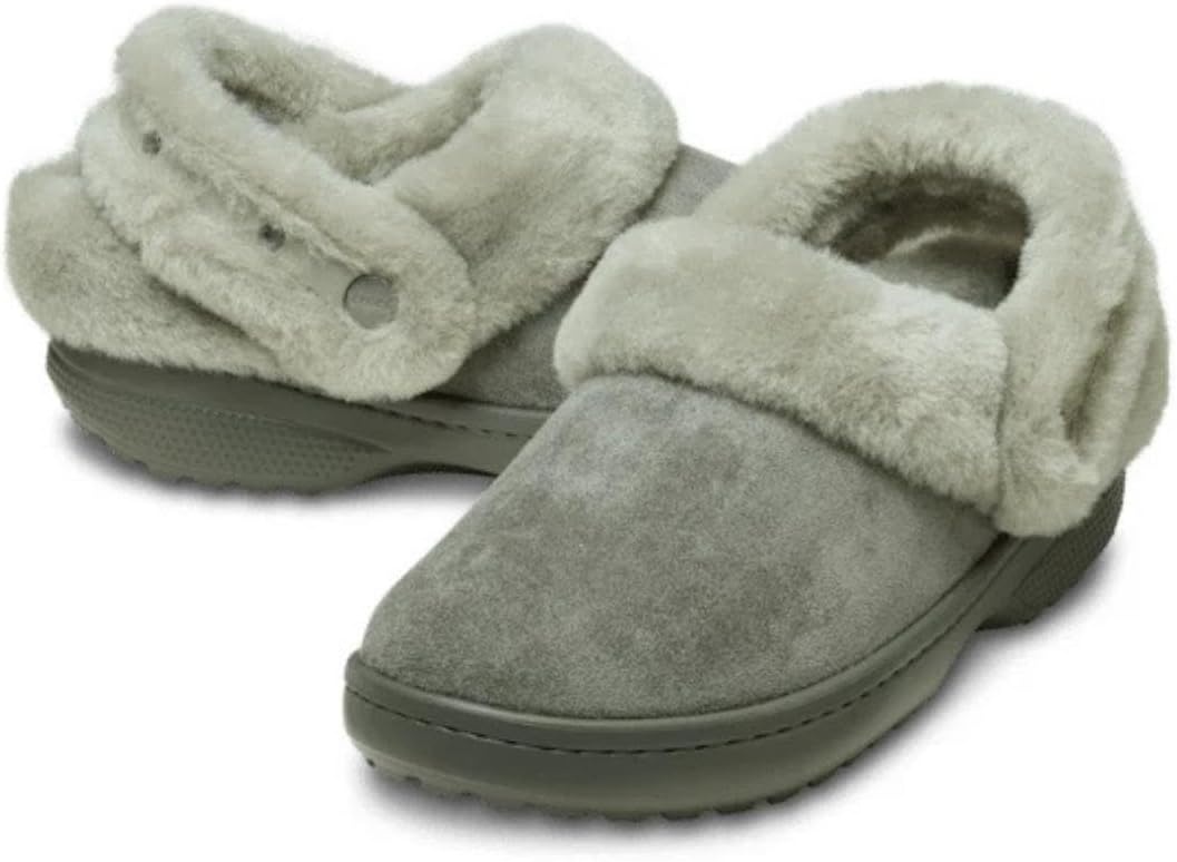 image:imageCrocs UnisexAdult Classic Unfurgettable Lined Clogs Fuzzy SlippersGalactic Grey Suede
