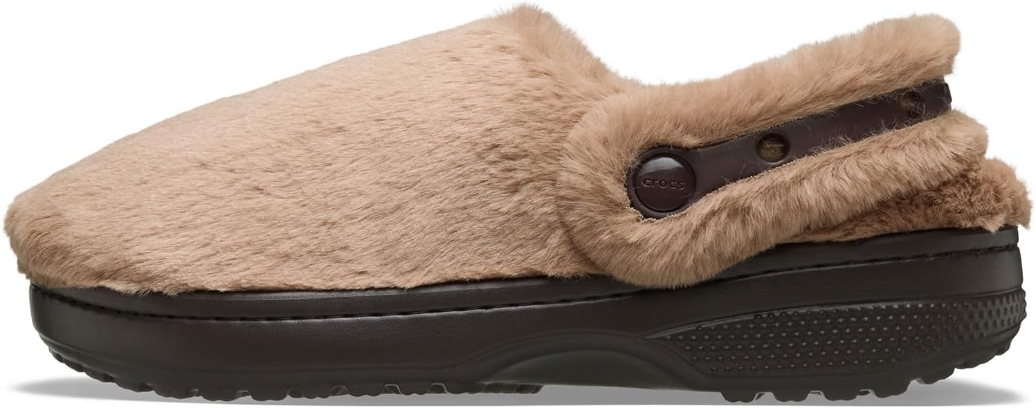 image:imageCrocs UnisexAdult Classic Unfurgettable Lined Clogs Fuzzy SlippersMilk Chocolate