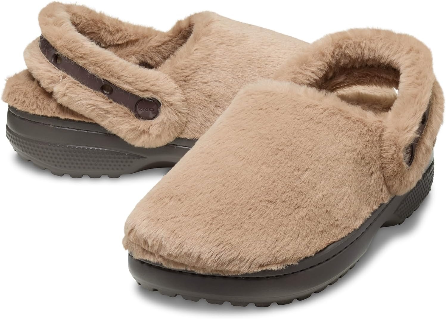 image:imageCrocs UnisexAdult Classic Unfurgettable Lined Clogs Fuzzy SlippersMilk Chocolate