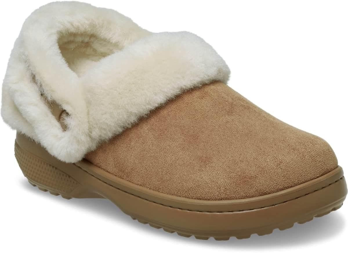 image:imageCrocs UnisexAdult Classic Unfurgettable Lined Clogs Fuzzy SlippersSepia Vegan Suede