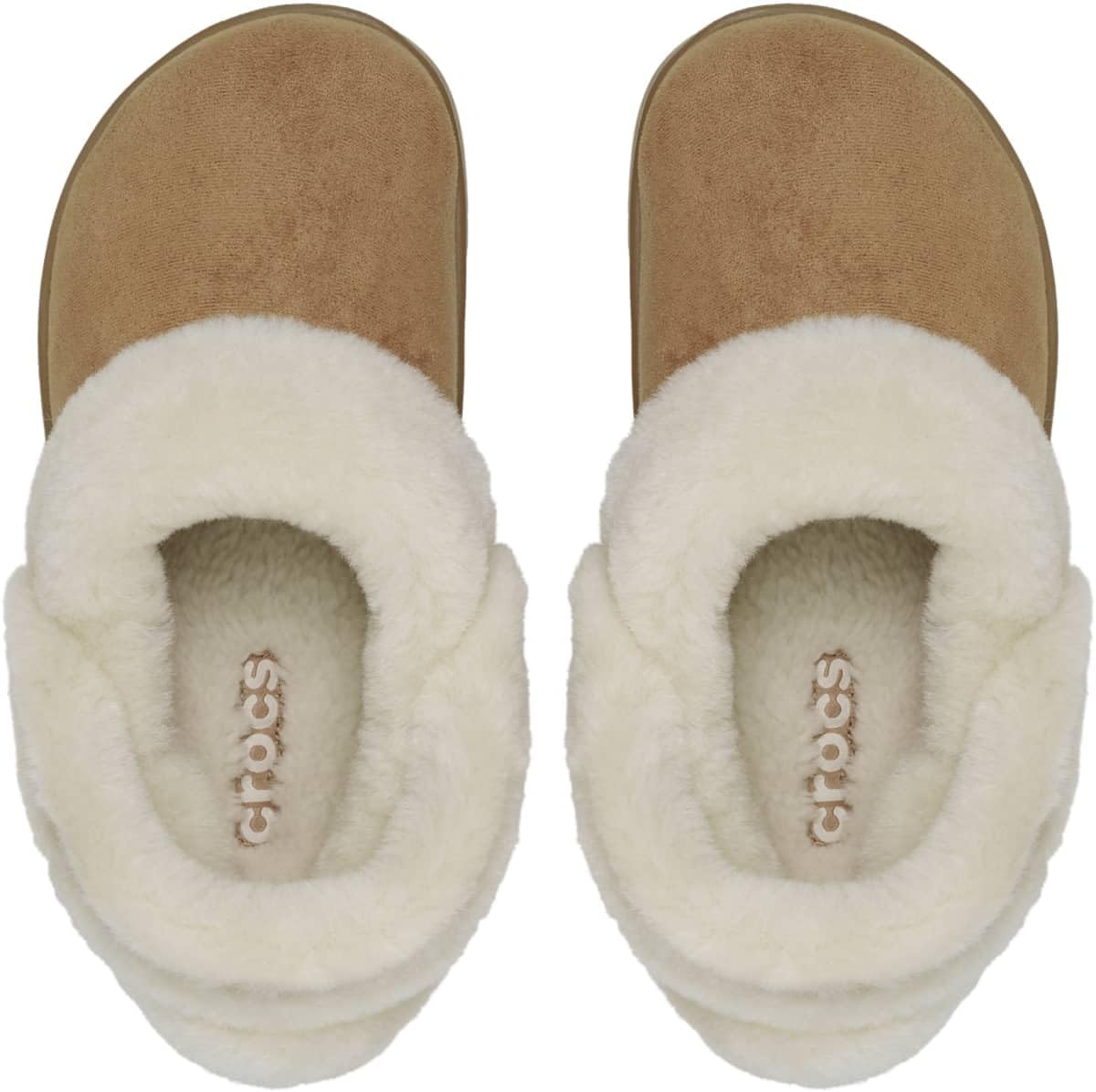image:imageCrocs UnisexAdult Classic Unfurgettable Lined Clogs Fuzzy SlippersSepia Vegan Suede