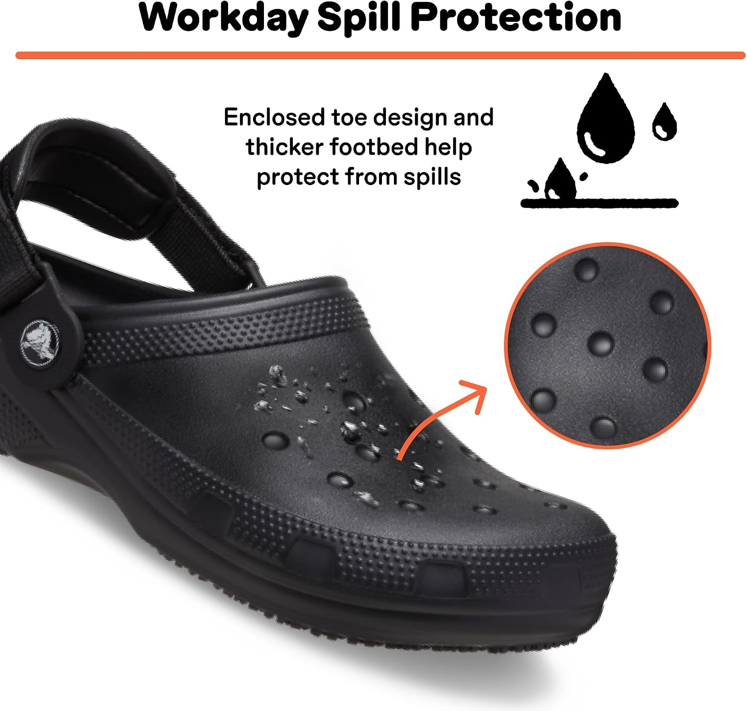 image:imageCrocs UnisexAdult Classic Work Clogs Enclosed Toe Slip Resistant All Day ComfortCoffee