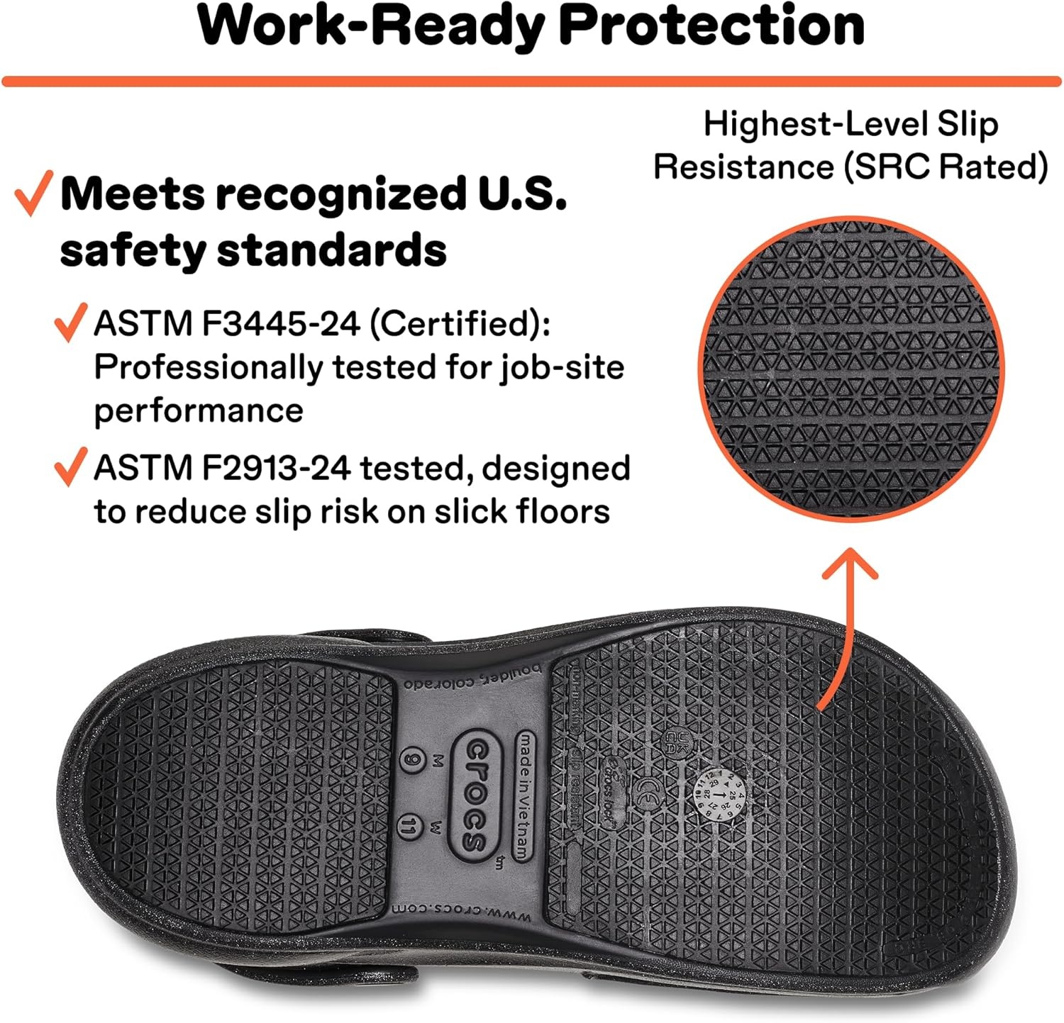 image:imageCrocs UnisexAdult Classic Work Clogs Enclosed Toe Slip Resistant All Day ComfortCoffee