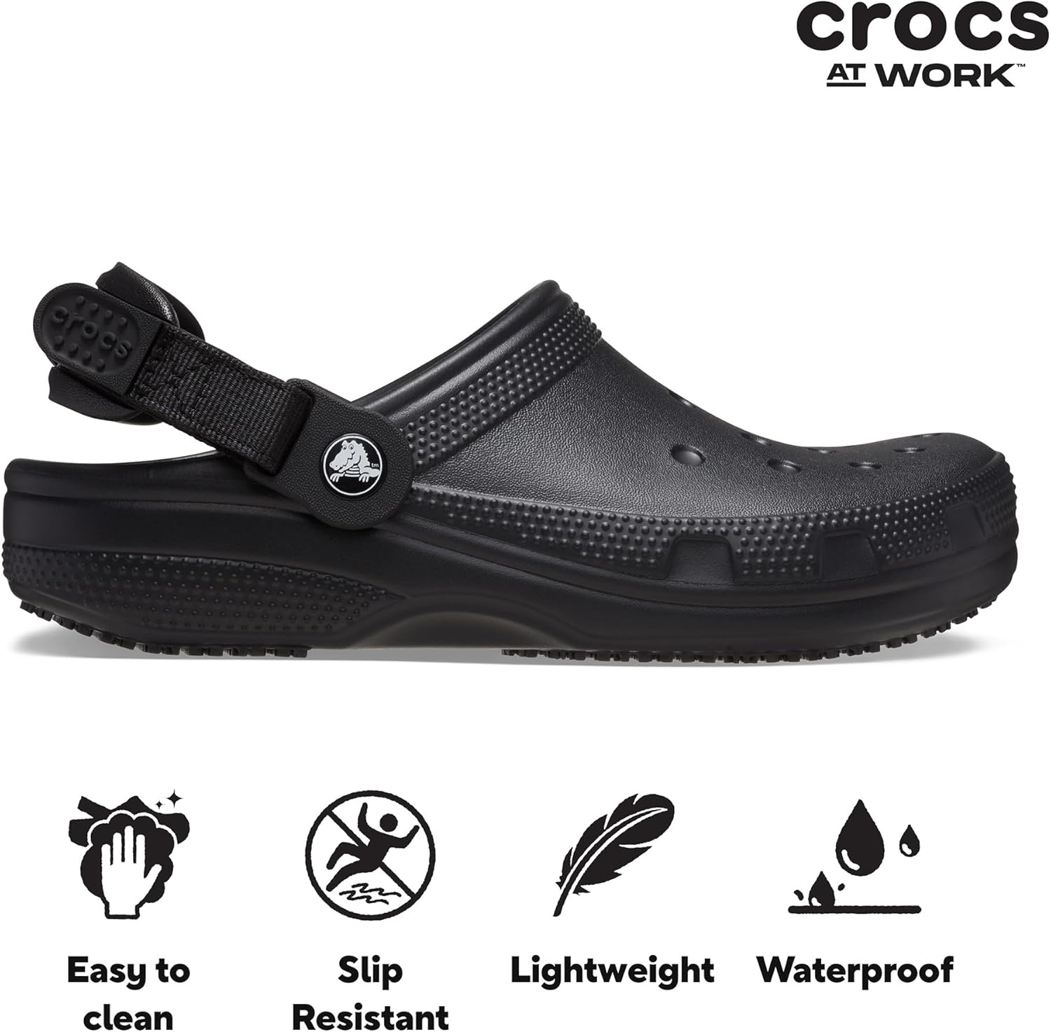 image:imageCrocs UnisexAdult Classic Work Clogs Enclosed Toe Slip Resistant All Day ComfortWhite