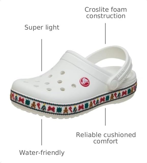 image:imageCrocs UnisexAdult Crocband ClogWhite Holiday