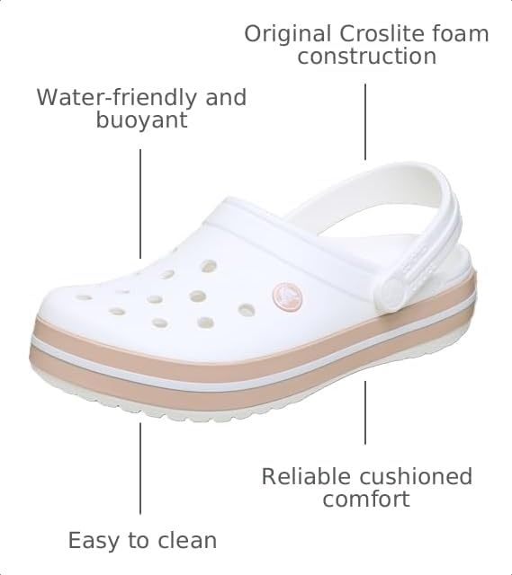 image:imageCrocs UnisexAdult Crocband ClogWhitePink Caramel