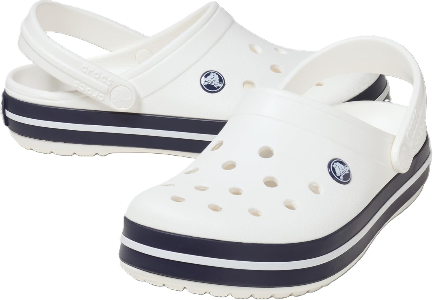 image:imageCrocs UnisexAdult Crocband ClogWhiteWhiteNavy