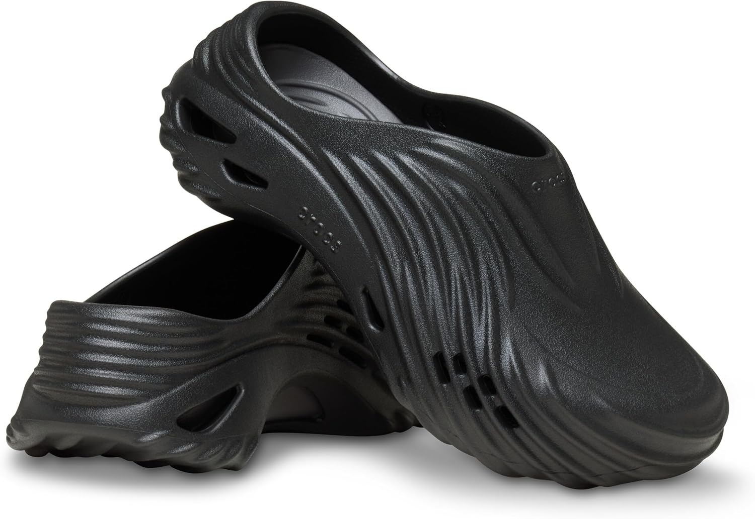 image:imageCrocs UnisexAdult Echo Wave ClogsBlackBlack