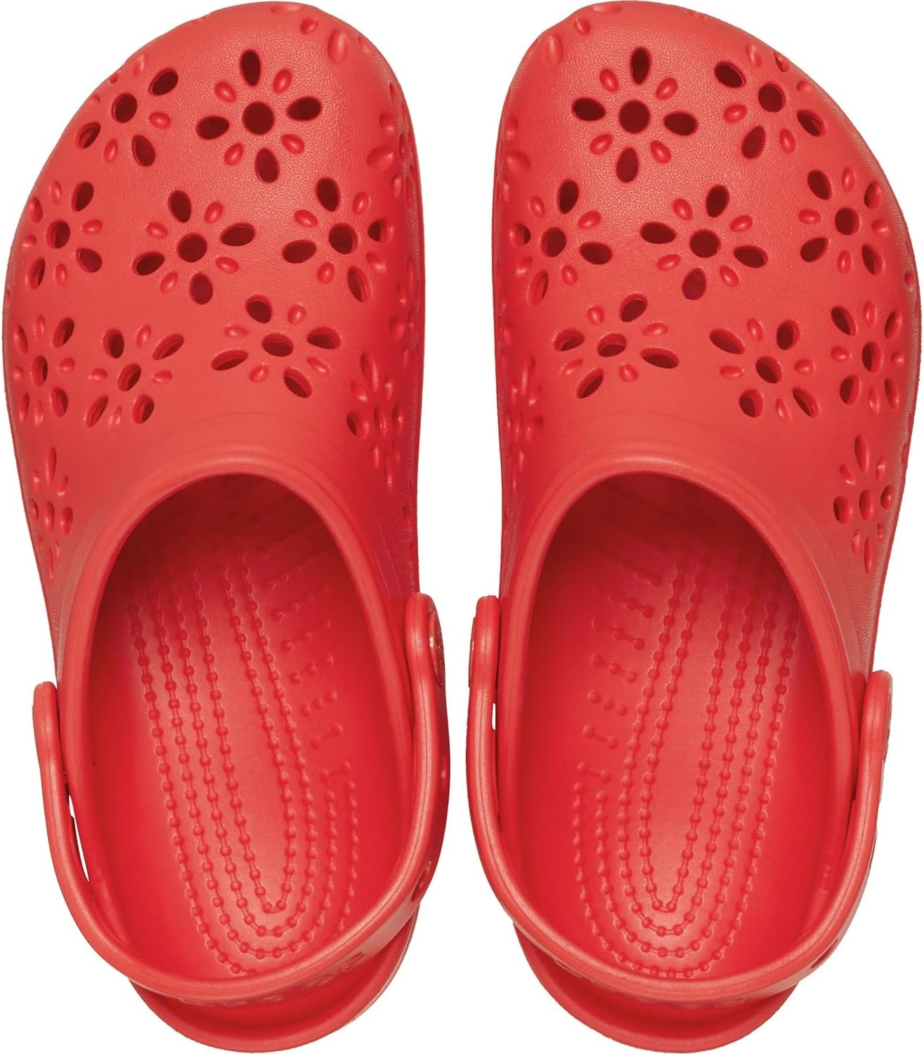 image:imageCrocs UnisexChild Classic Clogs with Floral Cut Out Design Kids and Toddler ShoesCherry Red