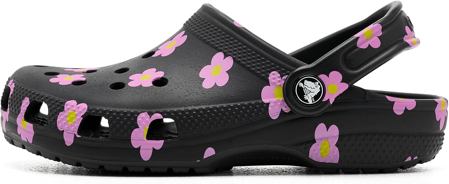 image:imageCrocs UnisexChild Classic Graphic ClogBlackFlowers