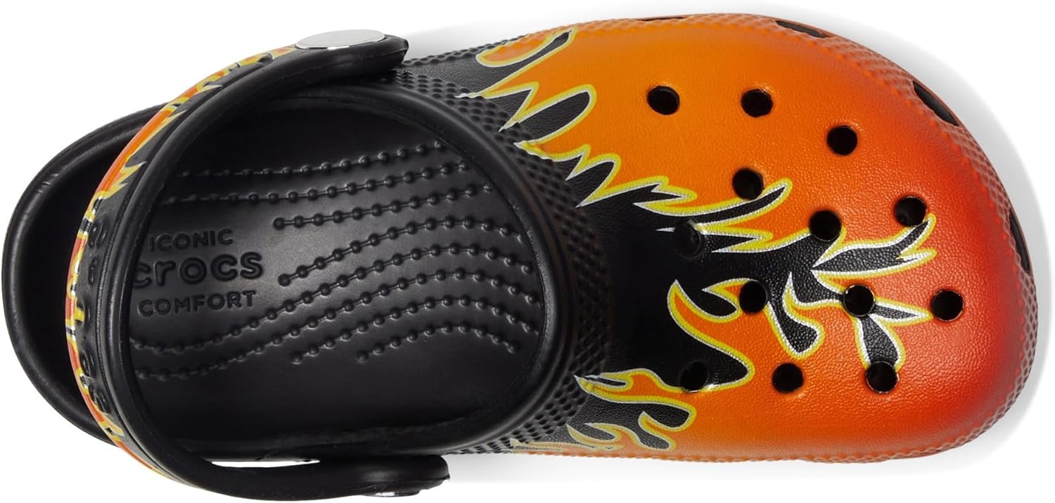 image:imageCrocs UnisexChild Classic Graphic ClogBlackMulti Flames