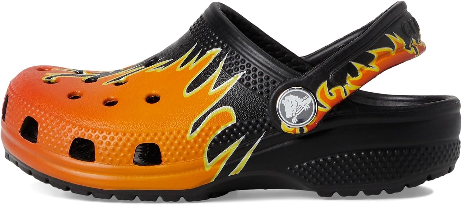 image:imageCrocs UnisexChild Classic Graphic ClogBlackMulti Flames