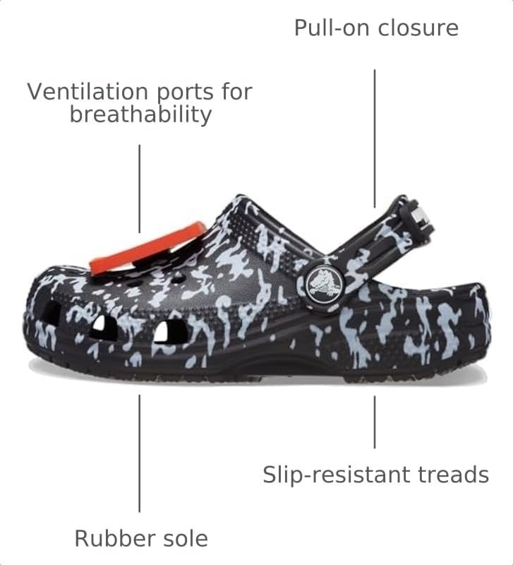 image:imageCrocs UnisexChild Classic Graphic ClogBlackWhite