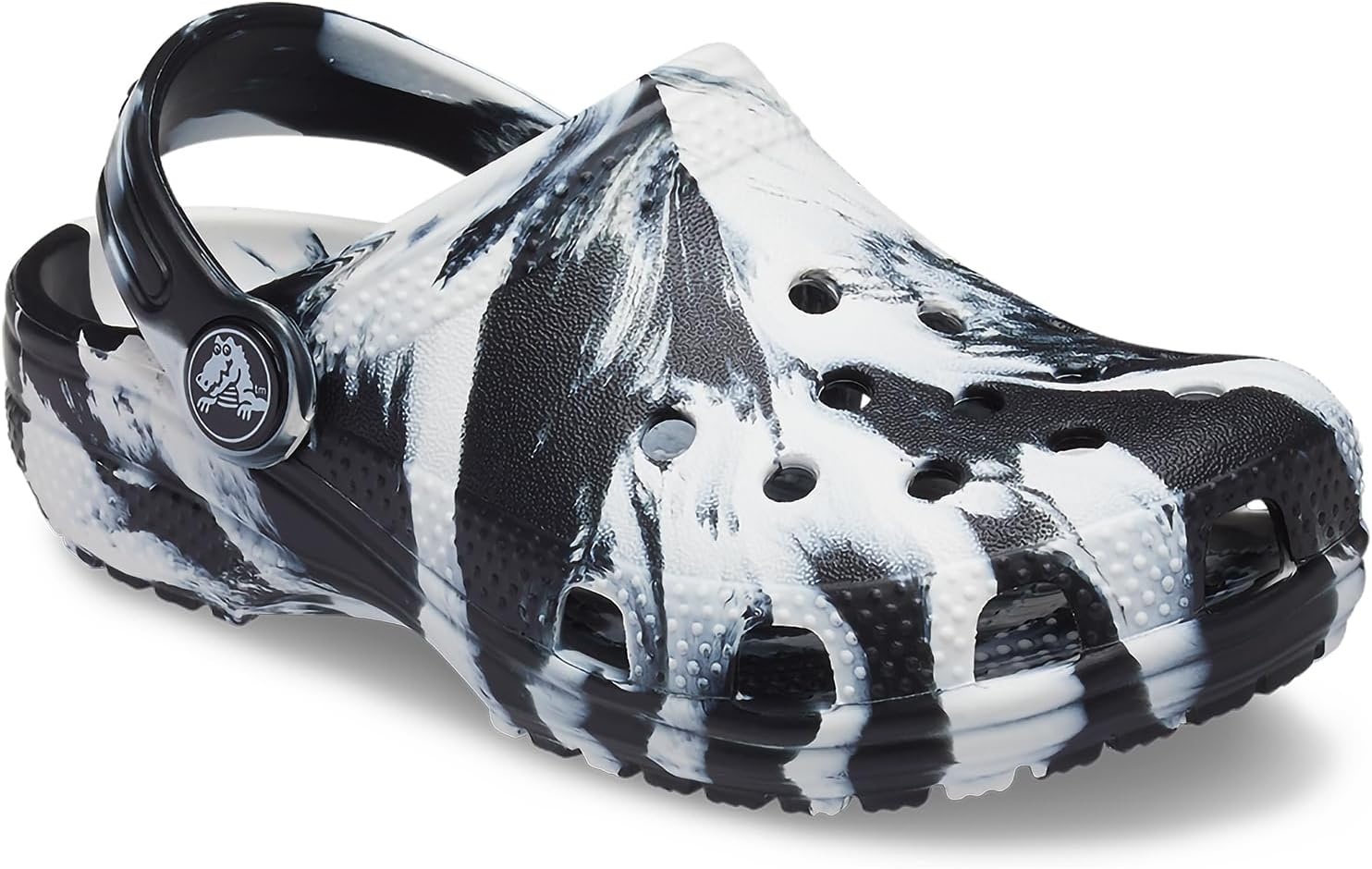 image:imageCrocs UnisexChild Classic Watercolor Marbled ClogBlackWhite