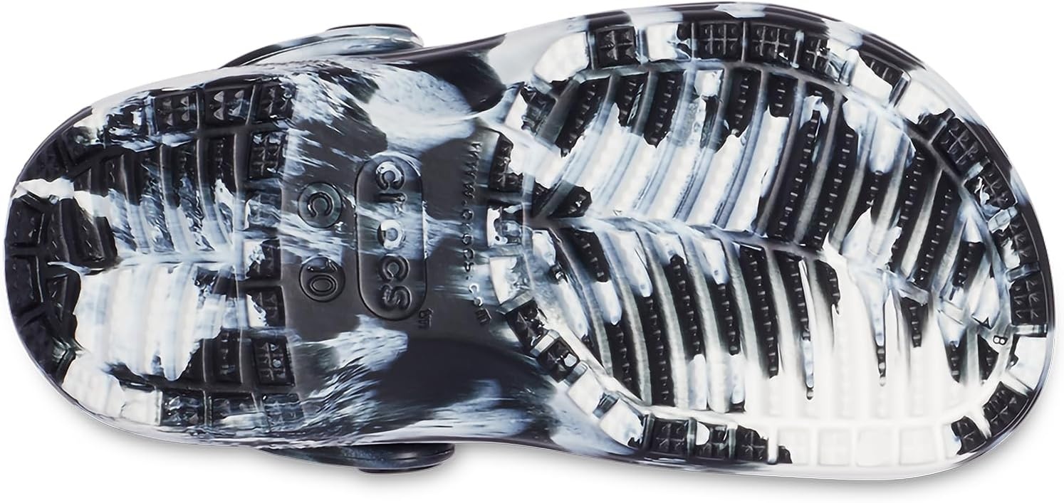image:imageCrocs UnisexChild Classic Watercolor Marbled ClogBlackWhite