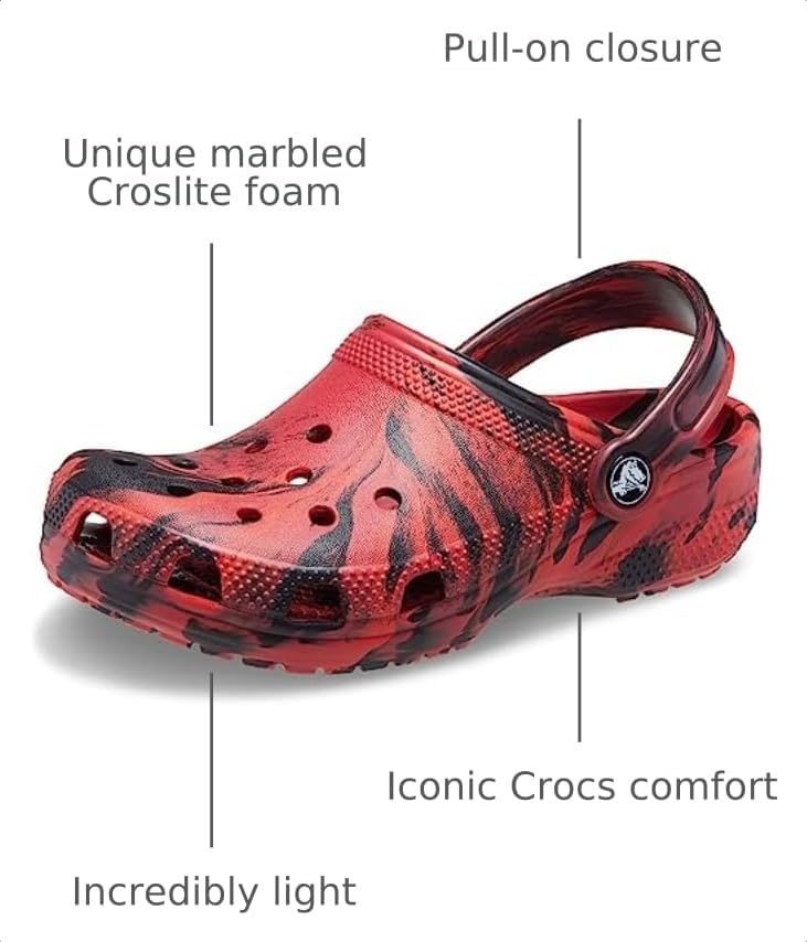 image:imageCrocs UnisexChild Classic Watercolor Marbled ClogPepperBlack
