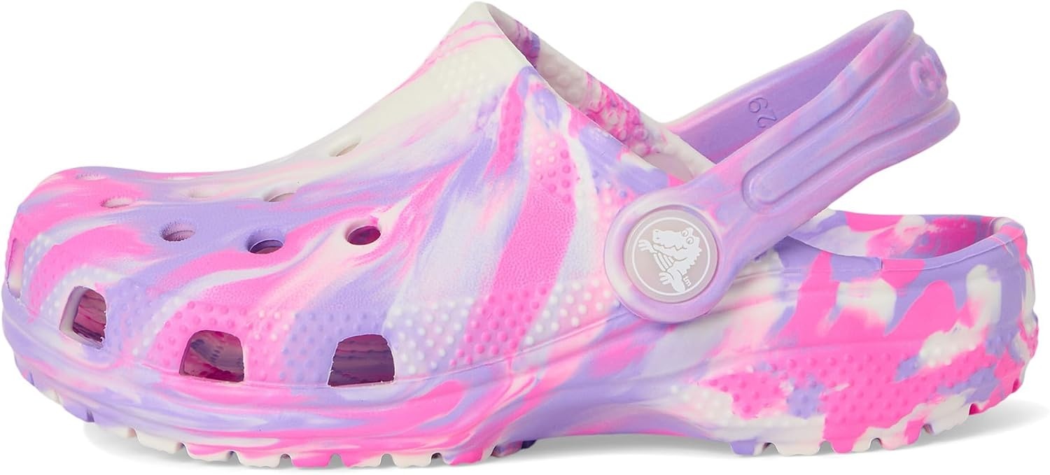 image:imageCrocs UnisexChild Classic Watercolor Marbled ClogPink CrushMulti Glow in the Dark