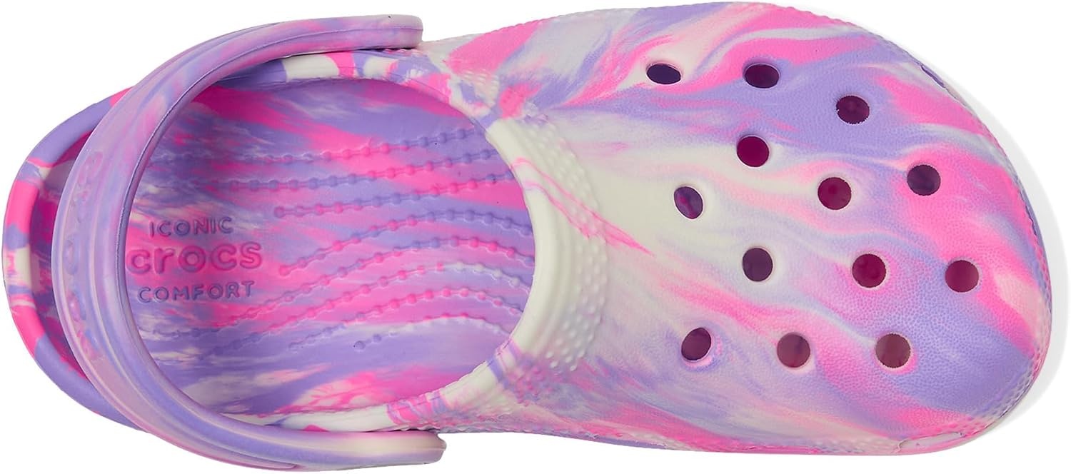 image:imageCrocs UnisexChild Classic Watercolor Marbled ClogPink CrushMulti Glow in the Dark